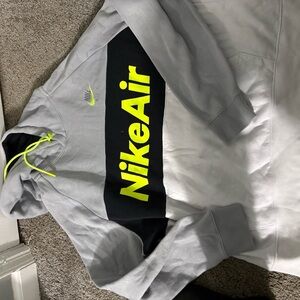Nike Gray Hoodie with Neon Accents